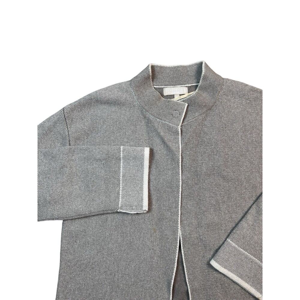 Benedetta B Open Cardigan Wool Cashmere Blend Knit Italy Gray Brown Women's Sz M